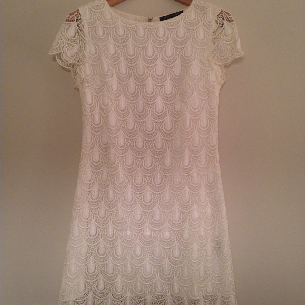 Cynthia Steffe White Lace Shift Dress